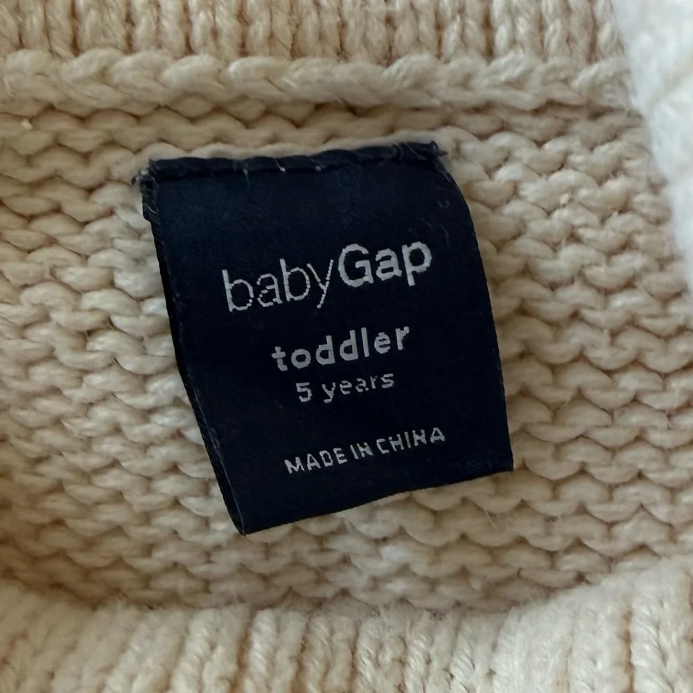 GAP Ivory Knit Sweater Turtleneck Dress for Kids Girl Toddler size 5